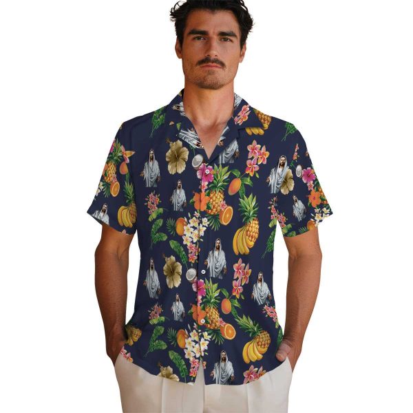 Christian Hibiscus And Fruit Hawaiian Shirt High quality