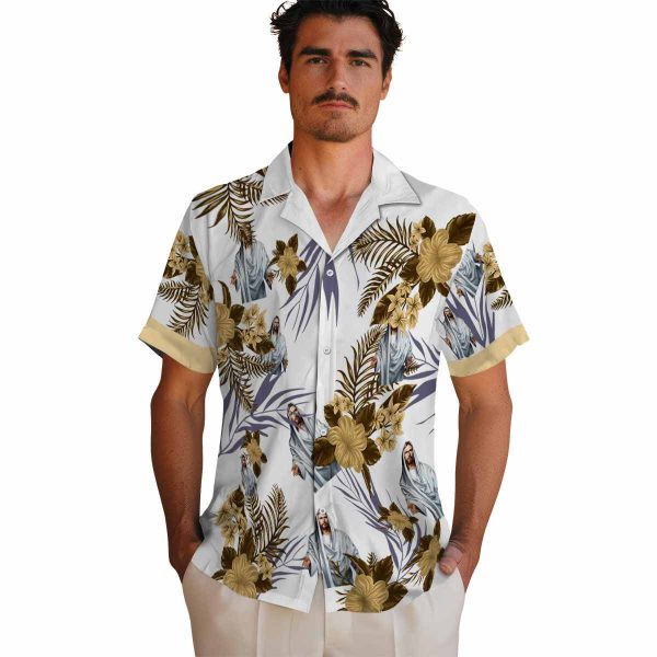 Christian Patriotic Hibiscus Design Hawaiian Shirt High quality