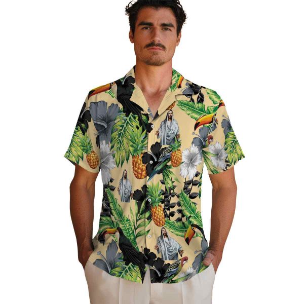 Christian Toucan Hibiscus Pineapple Hawaiian Shirt High quality