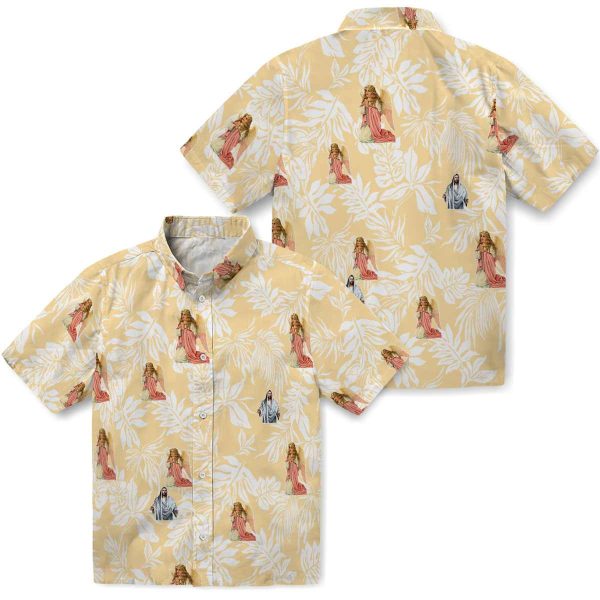 Christian Tropical Leaf Hawaiian Shirt Latest Model