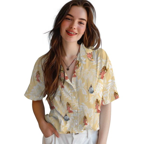 Christian Tropical Leaf Hawaiian Shirt Trendy