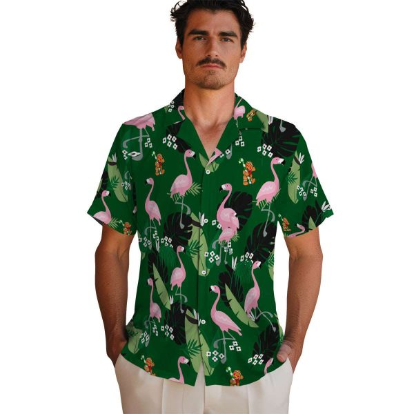 Christmas Flamingo Leaf Motif Hawaiian Shirt High quality 1