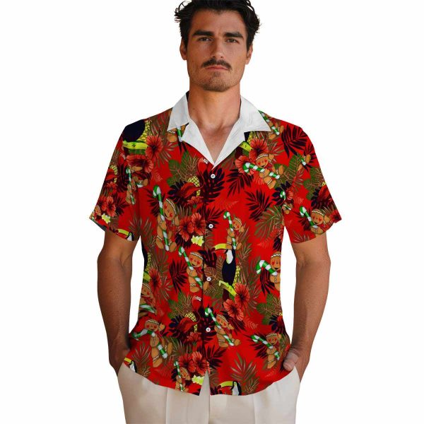 Christmas Floral Toucan Hawaiian Shirt High quality