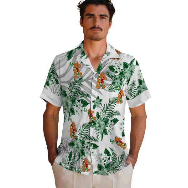 Christmas Hibiscus Palm Leaves Hawaiian Shirt High quality