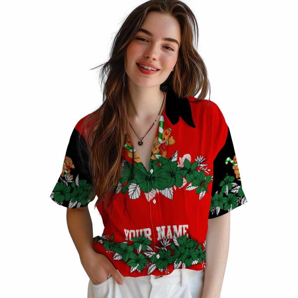 Christmas Hibiscus Stripe Hawaiian Shirt Trendy