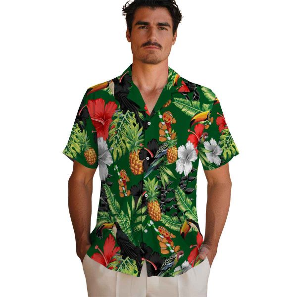 Christmas Toucan Hibiscus Pineapple Hawaiian Shirt High quality