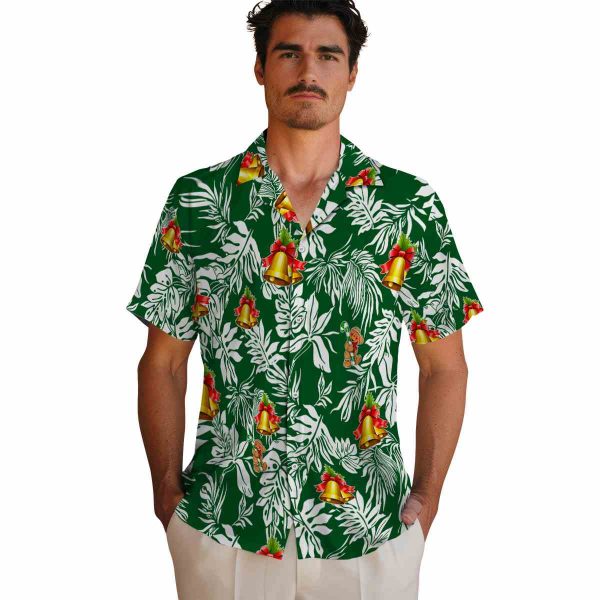 Christmas Tropical Leaf Hawaiian Shirt High quality