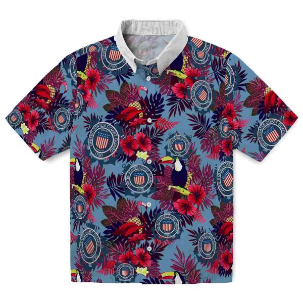 Coast Guard Floral Toucan Hawaiian Shirt Best selling