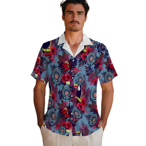 Coast Guard Floral Toucan Hawaiian Shirt High quality