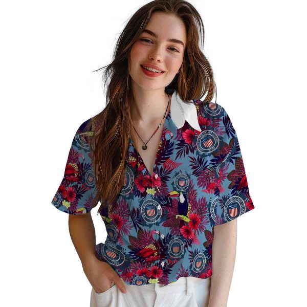 Coast Guard Floral Toucan Hawaiian Shirt Trendy