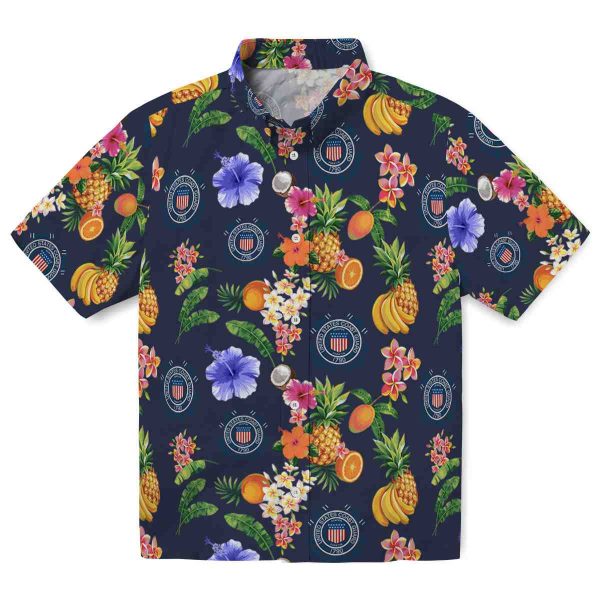 Coast Guard Hibiscus And Fruit Hawaiian Shirt Best selling