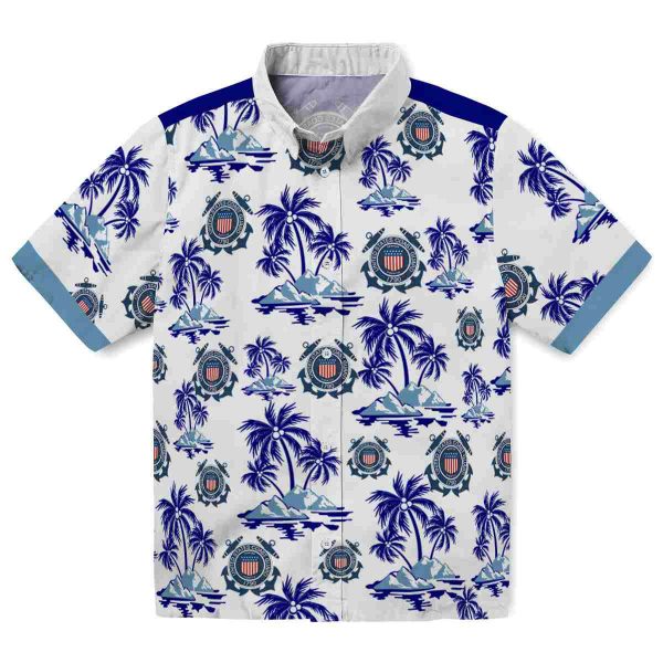 Coast Guard Palm Island Print Hawaiian Shirt Best selling