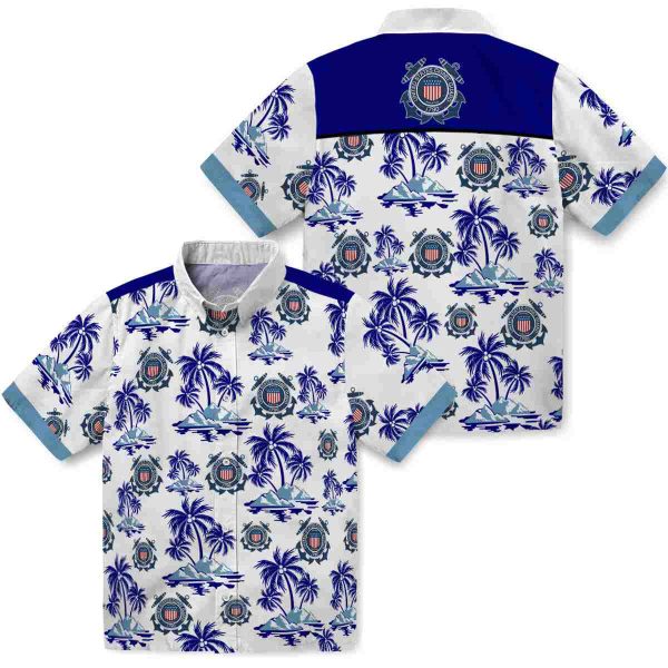 Coast Guard Palm Island Print Hawaiian Shirt Latest Model