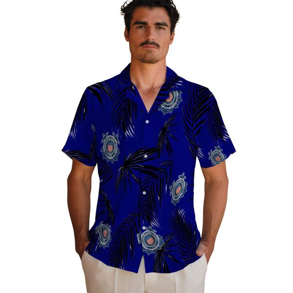 Coast Guard Palm Leaf Hawaiian Shirt High quality