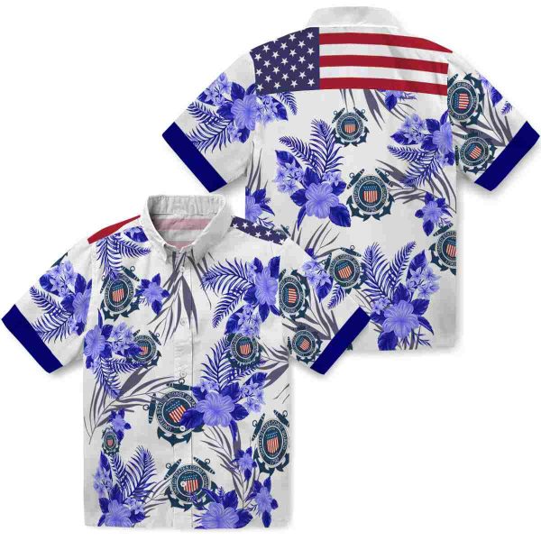 Coast Guard Patriotic Hibiscus Design Hawaiian Shirt Latest Model