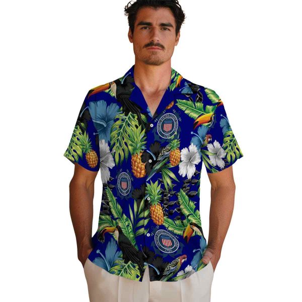 Coast Guard Toucan Hibiscus Pineapple Hawaiian Shirt High quality