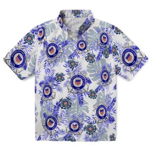 Coast Guard Tropical Leaves Hawaiian Shirt Best selling