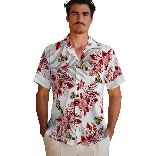 Construction Hibiscus Palm Leaves Hawaiian Shirt High quality