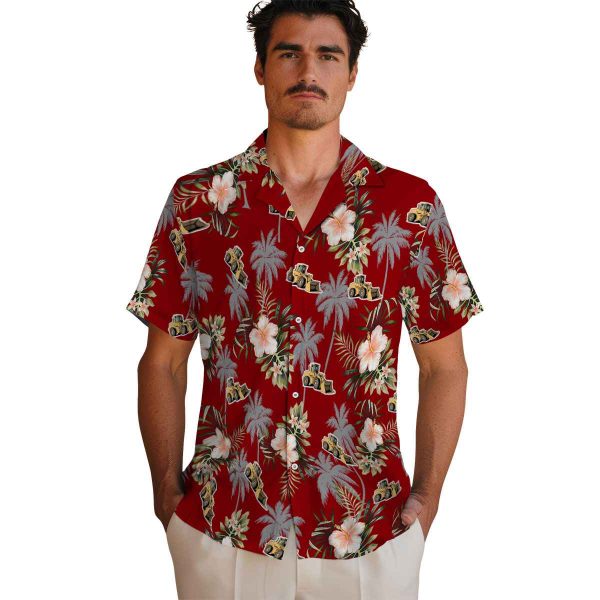 Construction Palm Tree Flower Hawaiian Shirt High quality