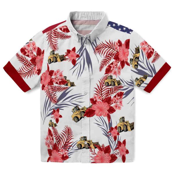 Construction Patriotic Hibiscus Design Hawaiian Shirt Best selling