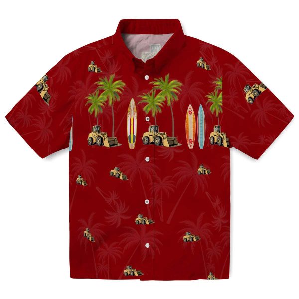 Construction Surfboard Palm Hawaiian Shirt Best selling