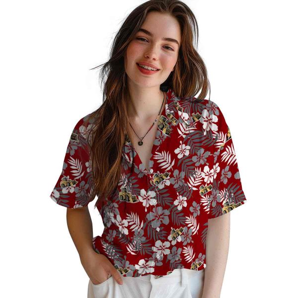 Construction Tropical Floral Hawaiian Shirt Trendy