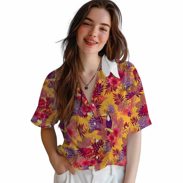 Coral Floral Toucan Hawaiian Shirt Trendy