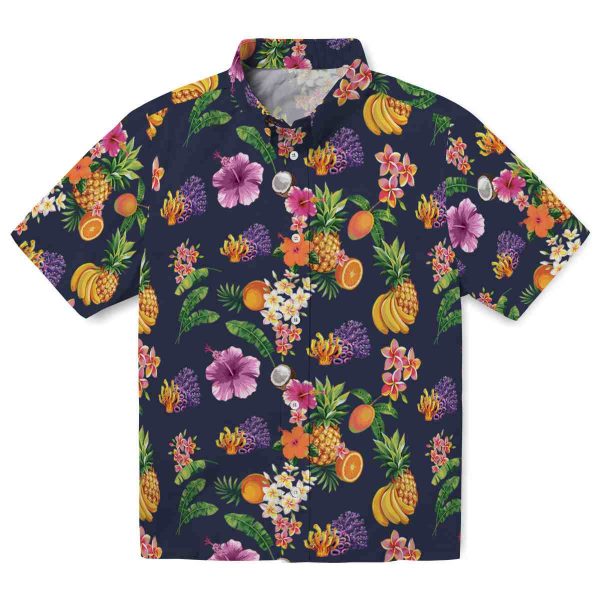 Coral Hibiscus And Fruit Hawaiian Shirt Best selling