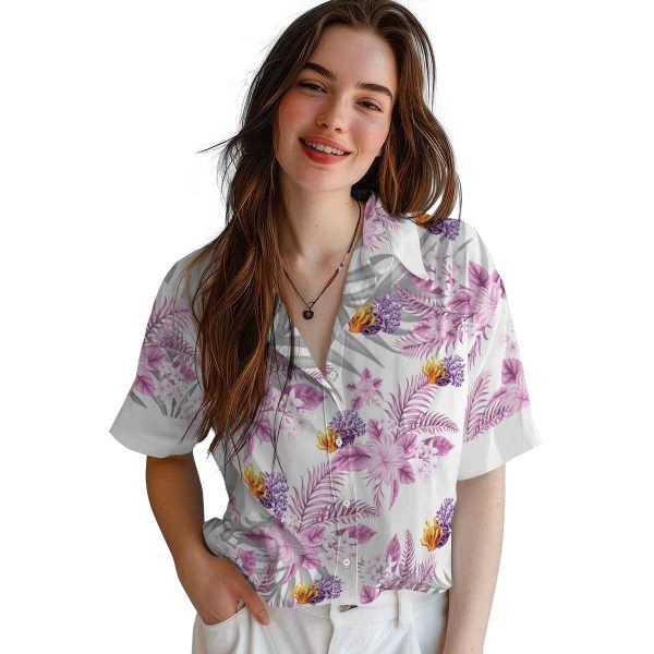 Coral Hibiscus Palm Leaves Hawaiian Shirt Trendy