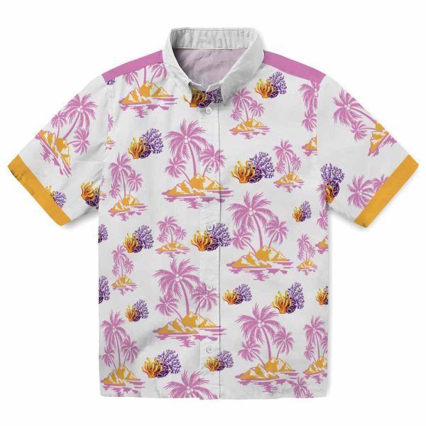 Coral Palm Island Print Hawaiian Shirt Best selling