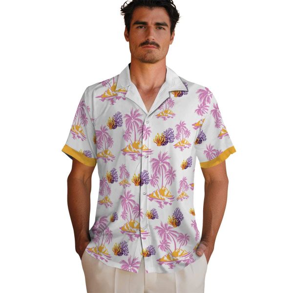 Coral Palm Island Print Hawaiian Shirt High quality