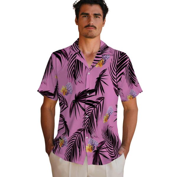 Coral Palm Leaf Hawaiian Shirt High quality