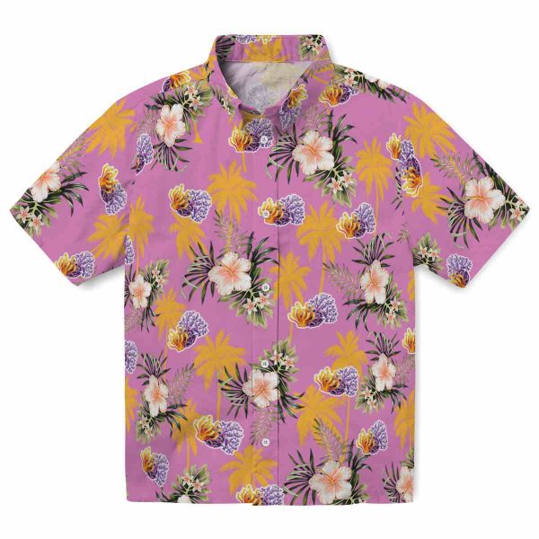 Coral Palm Tree Flower Hawaiian Shirt Best selling