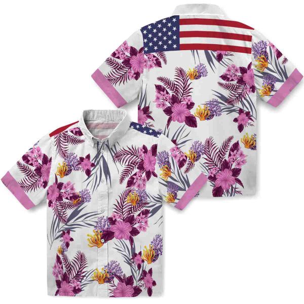 Coral Patriotic Hibiscus Design Hawaiian Shirt Latest Model