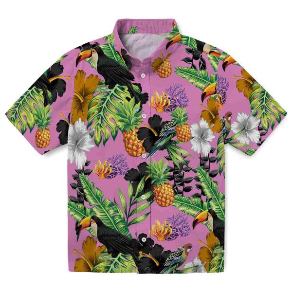 Coral Toucan Hibiscus Pineapple Hawaiian Shirt Best selling