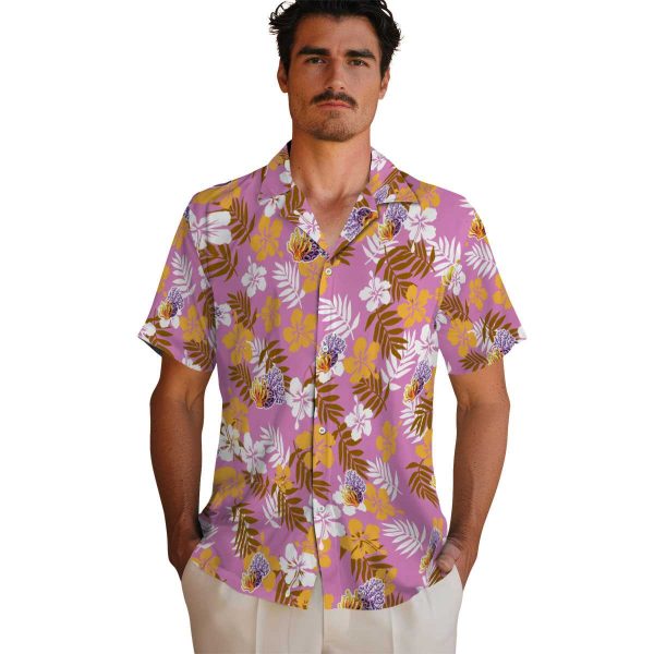 Coral Tropical Floral Hawaiian Shirt High quality