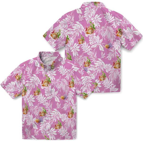 Coral Tropical Leaf Hawaiian Shirt Latest Model