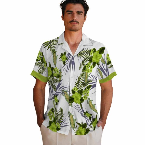 Corn Patriotic Hibiscus Design Hawaiian Shirt High quality