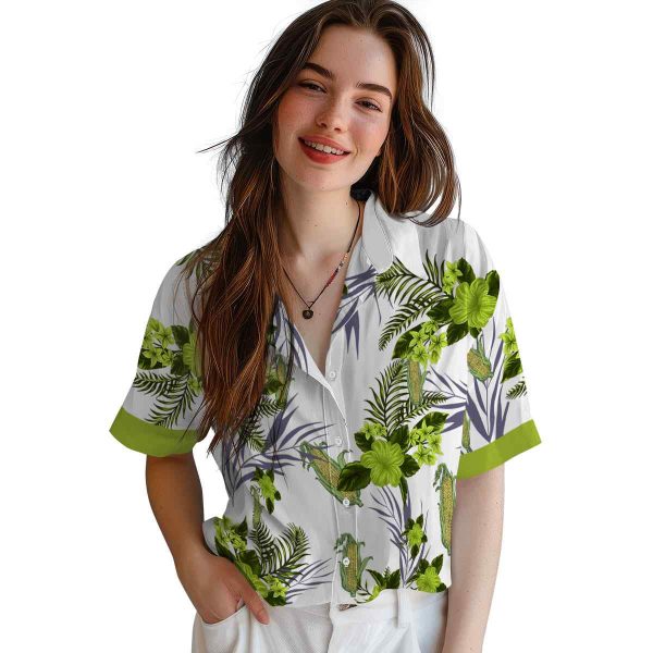 Corn Patriotic Hibiscus Design Hawaiian Shirt Trendy