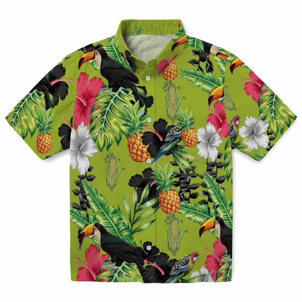 Corn Toucan Hibiscus Pineapple Hawaiian Shirt Best selling