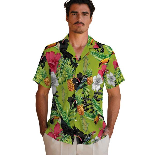 Corn Toucan Hibiscus Pineapple Hawaiian Shirt High quality