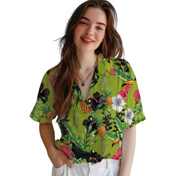 Corn Toucan Hibiscus Pineapple Hawaiian Shirt Trendy