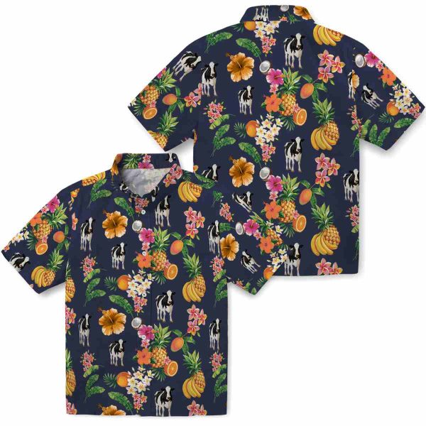 Cow Hibiscus And Fruit Hawaiian Shirt Latest Model