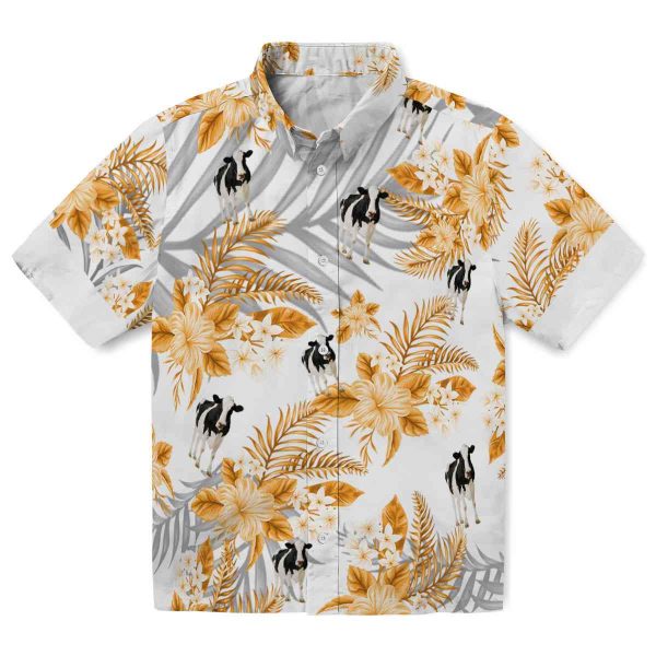 Cow Hibiscus Palm Leaves Hawaiian Shirt Best selling