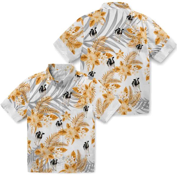 Cow Hibiscus Palm Leaves Hawaiian Shirt Latest Model