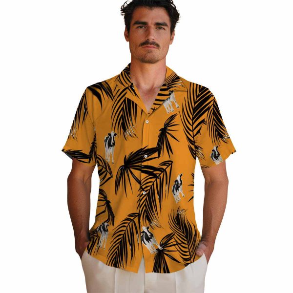 Cow Palm Leaf Hawaiian Shirt High quality