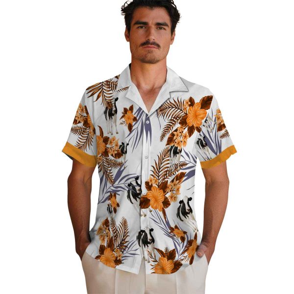 Cow Patriotic Hibiscus Design Hawaiian Shirt High quality