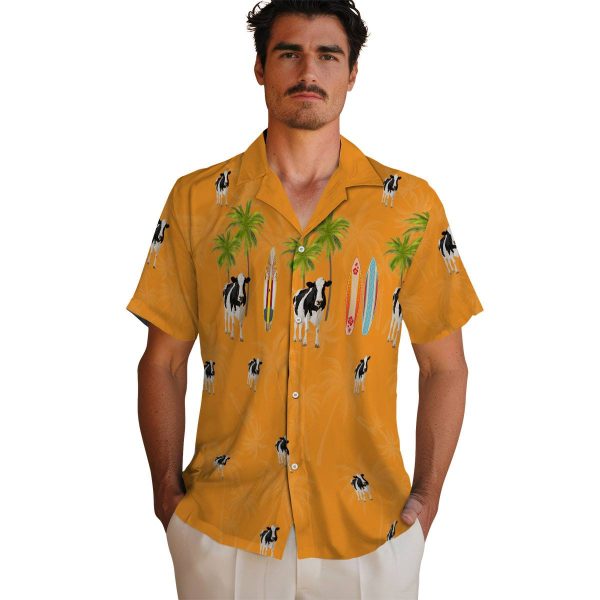 Cow Surfboard Palm Hawaiian Shirt High quality