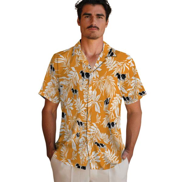 Cow Tropical Leaf Hawaiian Shirt High quality