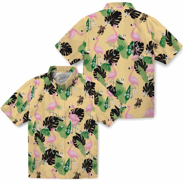 Cowboy Flamingo Leaf Motif Hawaiian Shirt Latest Model